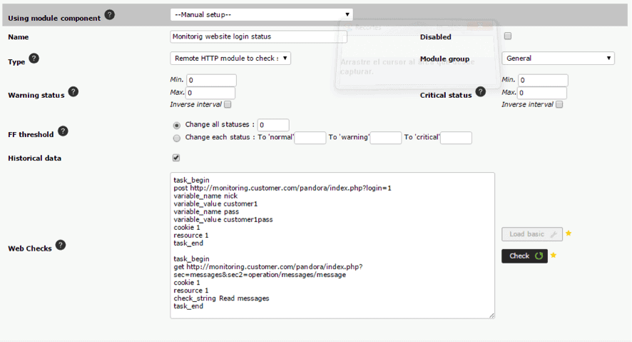 Web server monitoring