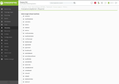 Pandora FMS Discovery deployment instance explorer
