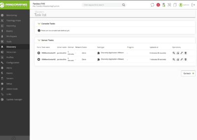 Pandora FMS Discovery task list
