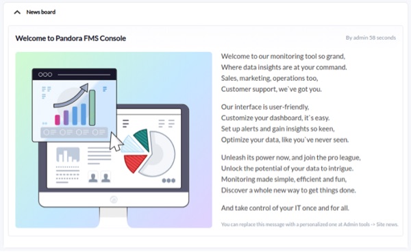 Pandora FMS web console welcome Pandora FMS web console welcome